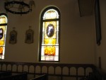Beautiful stained glass window in Catholic Church