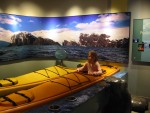 Megan in a canoe at Visitor's Center