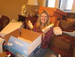 Carrie got shampoo and conditioner!