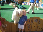 Nathan with a poodle after the pet show